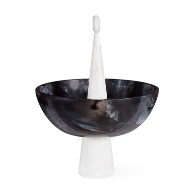 Como Black & White Finial Bowl