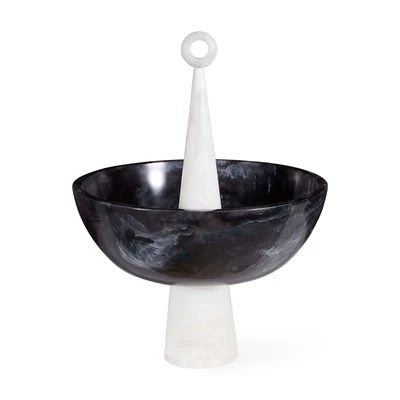 Como Black & White Finial Bowl
