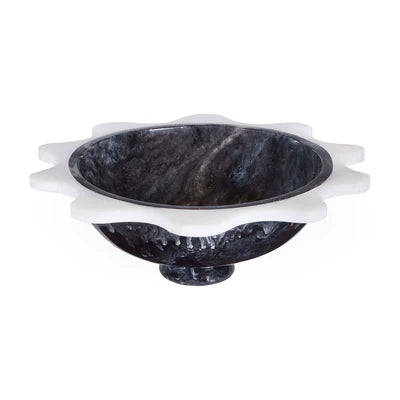 Como Black & White Ripple Bowl