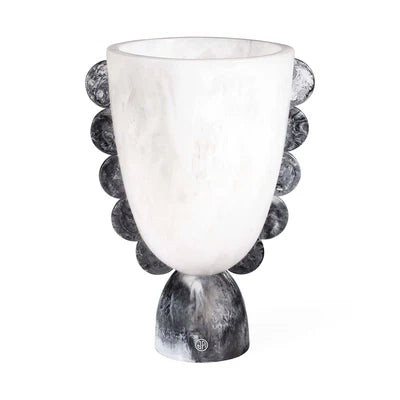 Como Black & White Scalloped Urn