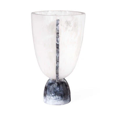 Como Black & White Scalloped Urn