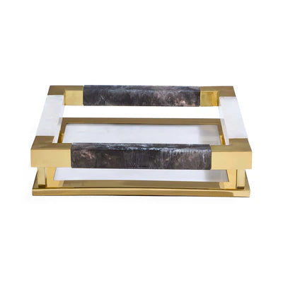 Como Black & White Square Tray