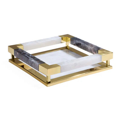 Como Black & White Square Tray