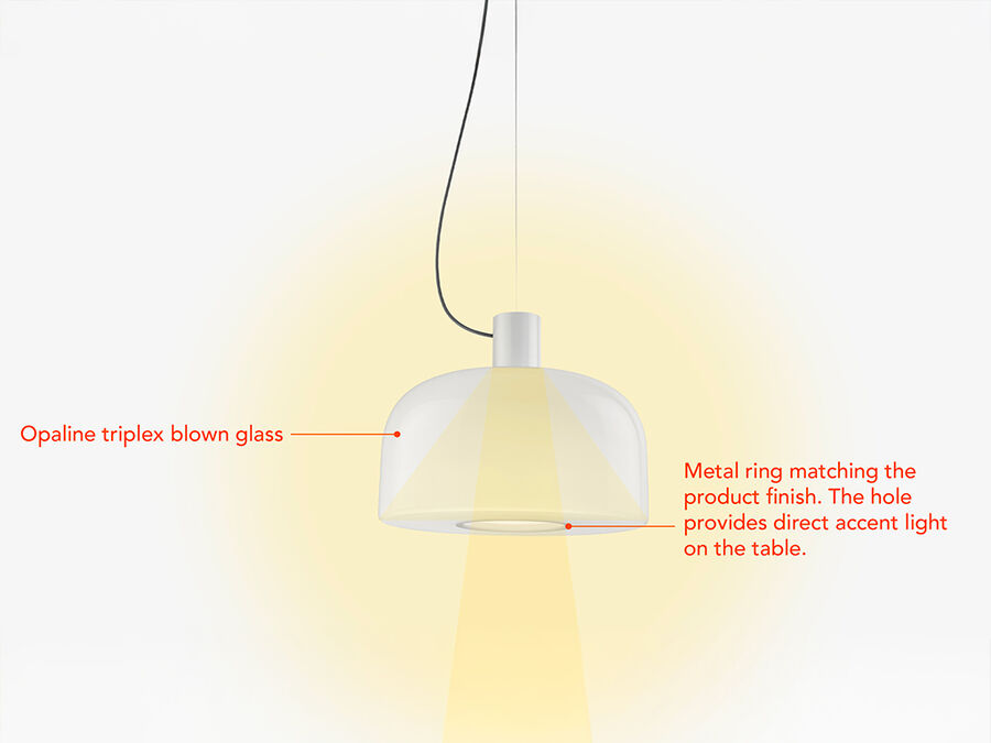Pendant Lamp - Bellhop Glass S1 - White