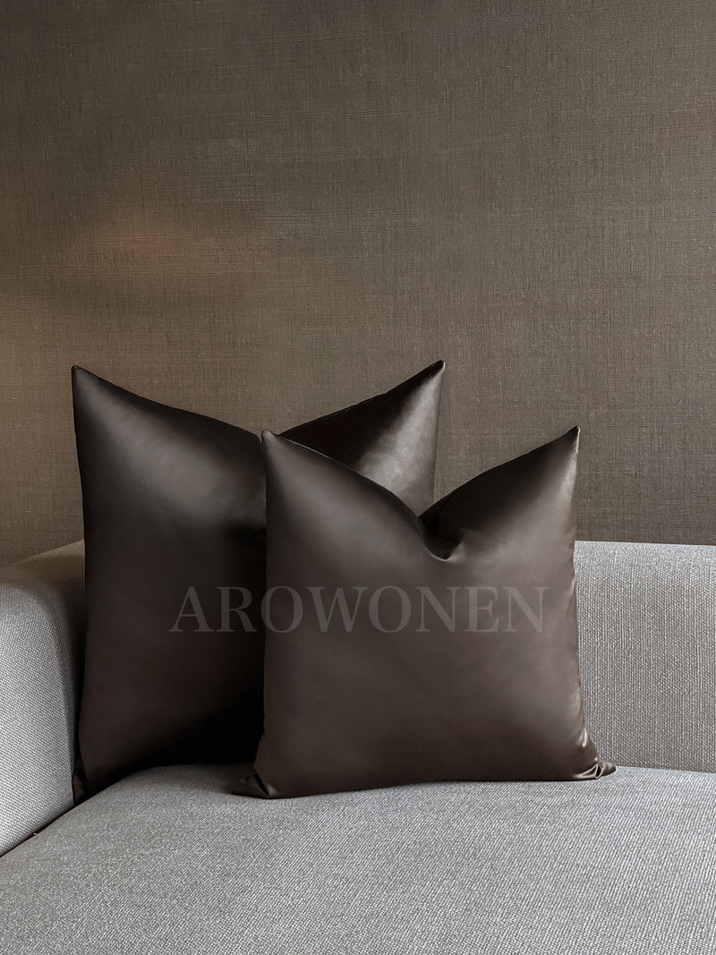 Decorative Cushion - Hester Satin - Shiny Brunette