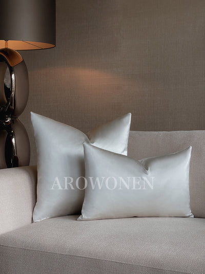 Decorative Cushion - Hester Satin - Pearl White