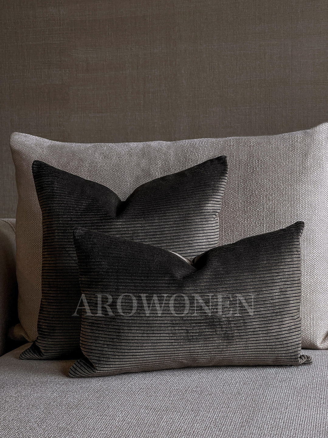 Decorative Cushion - Ribbelyn - Espresso Brown