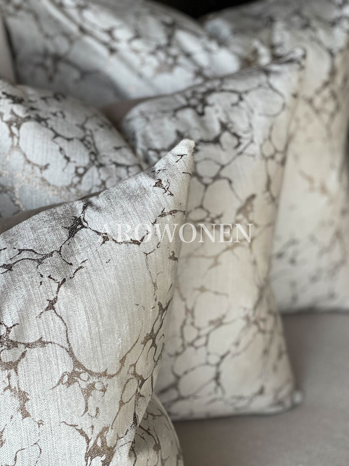 Decorative Cushion - Marble - Rose White