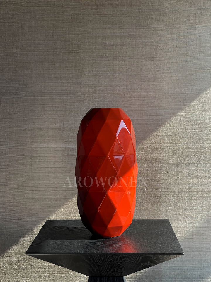 Vase - Cut Grande - Glossy Orange