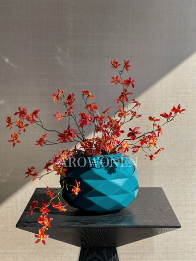 Vase - Cut Panciuto - Glossy Turquoise