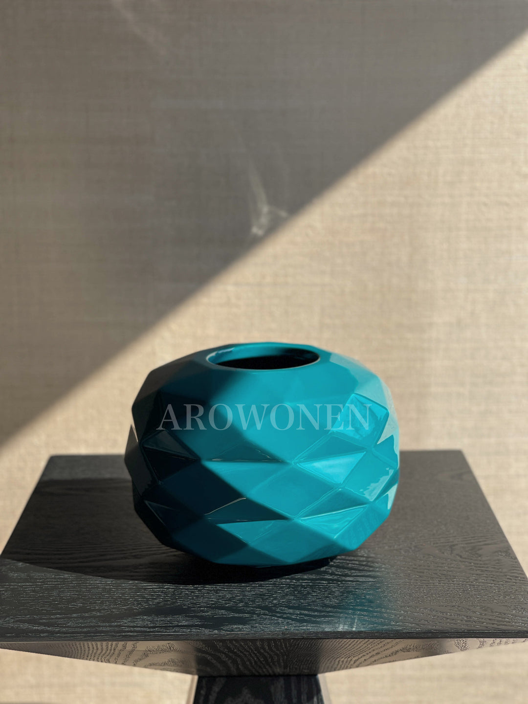 Vase - Cut Panciuto - Glossy Turquoise