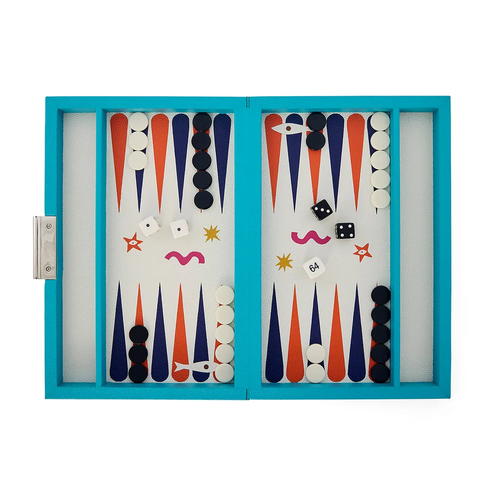 Playa Leather Backgammon Set - Boat