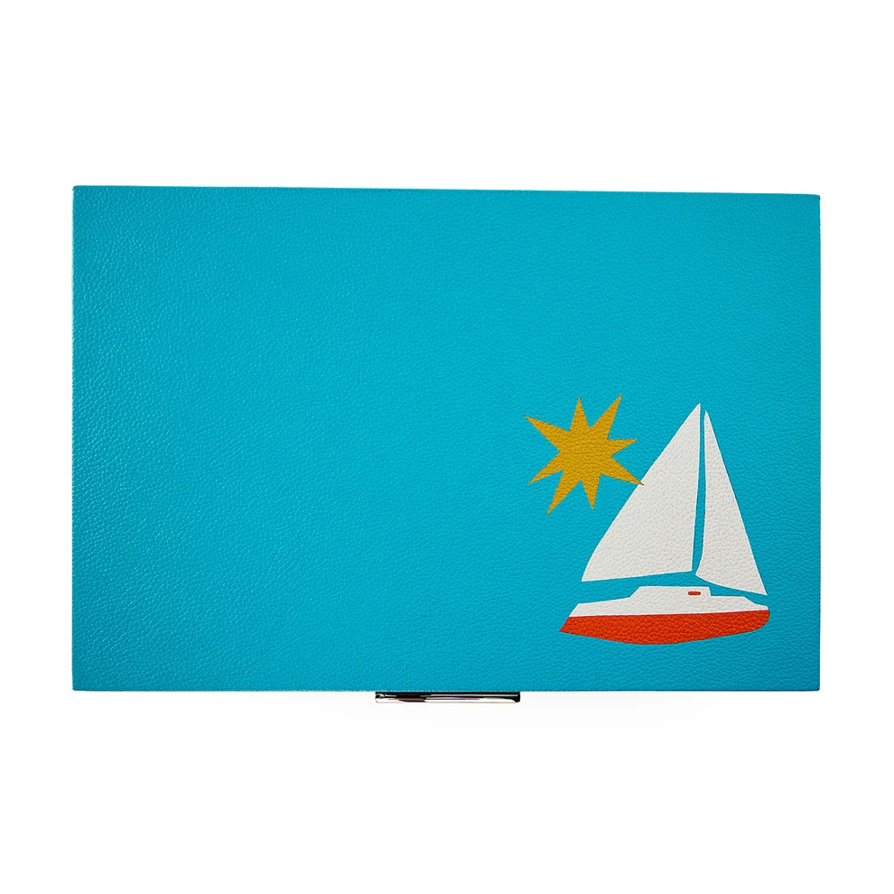 Playa Leather Backgammon Set - Boat