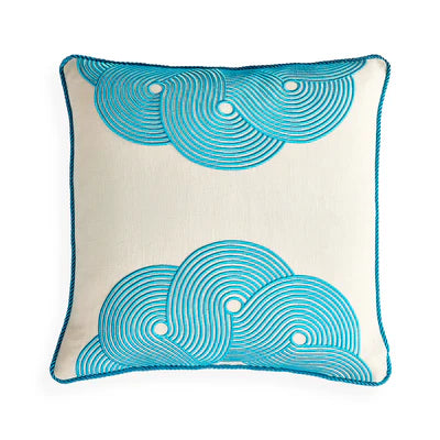 Pompidou Aqua Half Circles Cushion