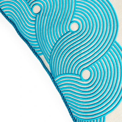 Pompidou Aqua Half Circles Cushion