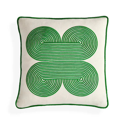 Pompidou Green Quatrefoil Cushion