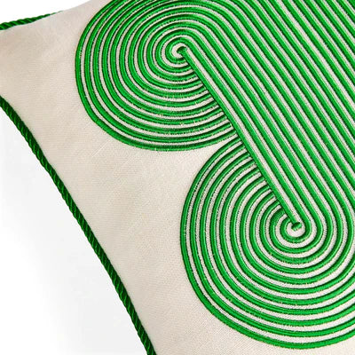 Pompidou Green Quatrefoil Cushion