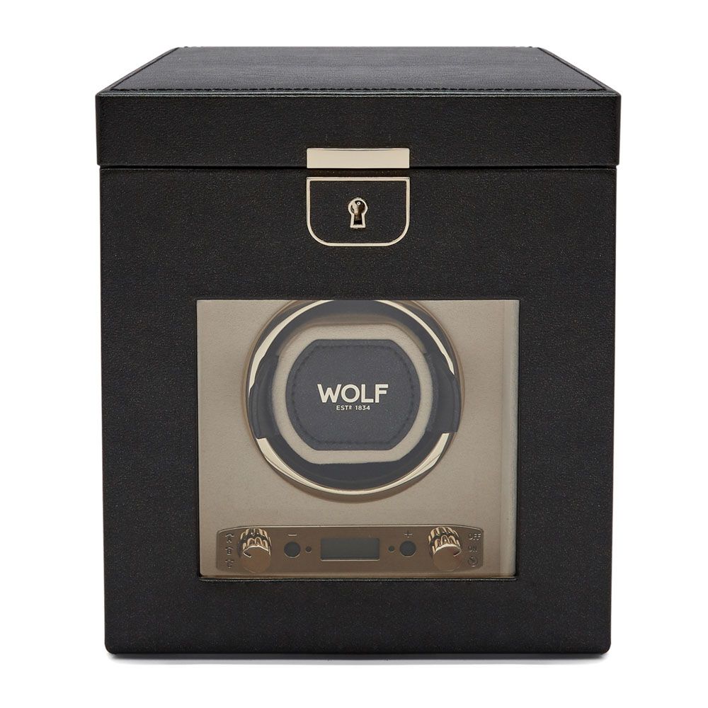 Watch Winder - Palermo Single - Black Anthracite- With Jewellery Storage