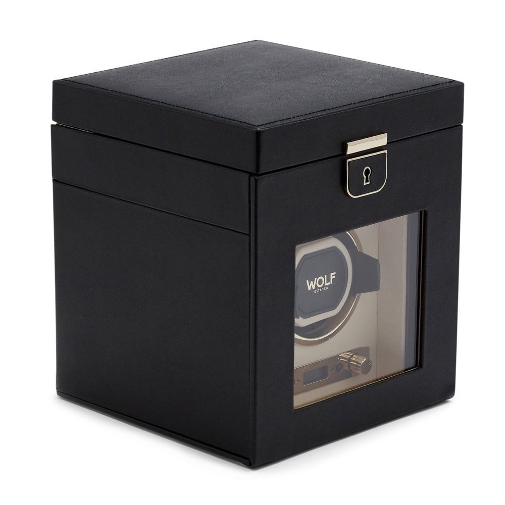 Watch Winder - Palermo Single - Black Anthracite- With Jewellery Storage