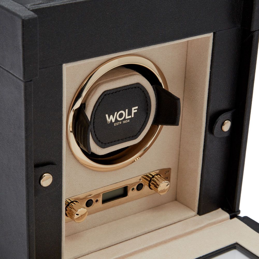 Watch Winder - Palermo Single - Black Anthracite- With Jewellery Storage