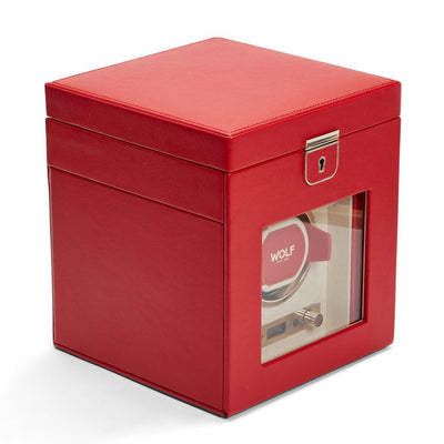 Watch Winder - Palermo Single - Red - With Jewellery Storage