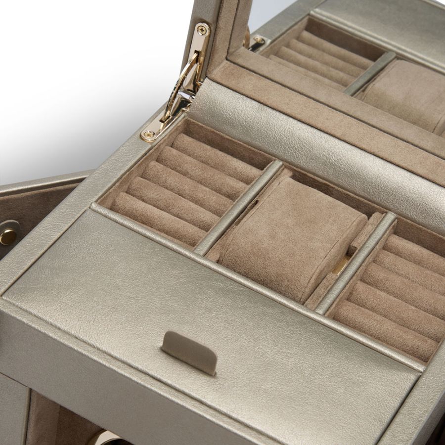 Watch Winder - Palermo Single - Pewter - With Jewellery Storage