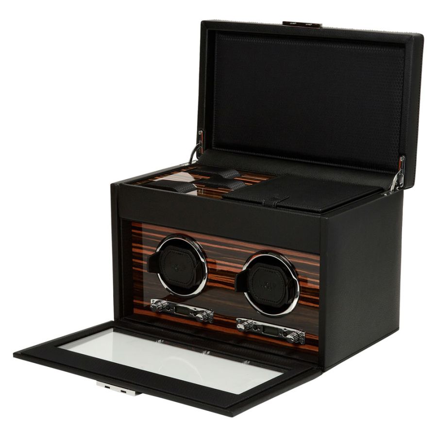 Watch Winder - Roadster Double - Black - With Storage