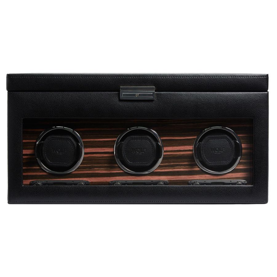 Watch Winder - Roadster Triple - Black - With Storage