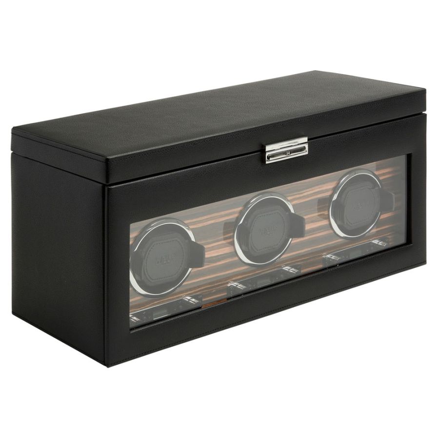 Watch Winder - Roadster Triple - Black - With Storage