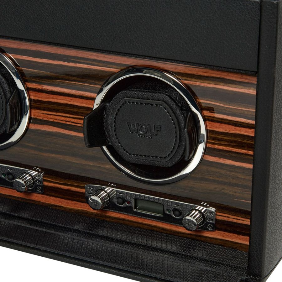 Watch Winder - Roadster Triple - Black - With Storage