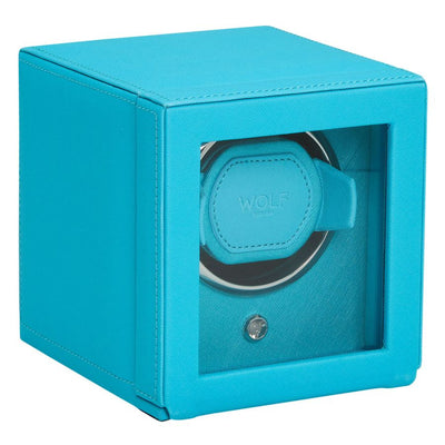 Watch Winder - Cub Single - Tutti Frutti Turquoise - With Cover