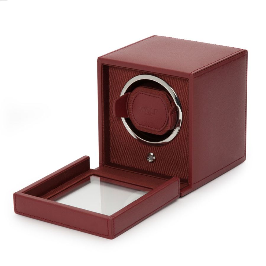 Watch Winder - Cub Single - Bordeaux - With Cover