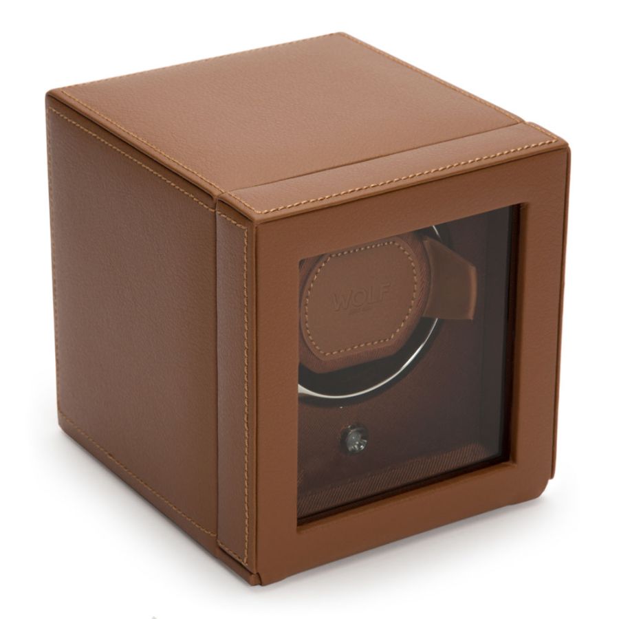 Watch Winder - Cub Single - Cognac - With Cover