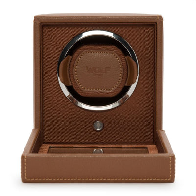 Watch Winder - Cub Single - Cognac - With Cover