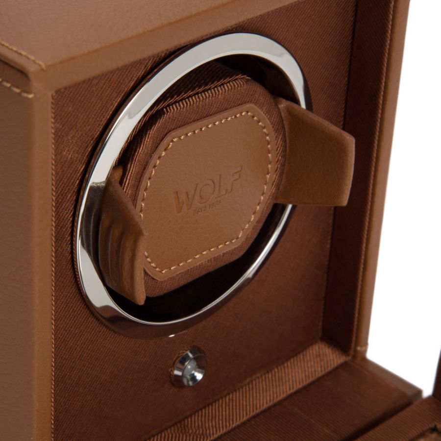 Watch Winder - Cub Single - Cognac - With Cover