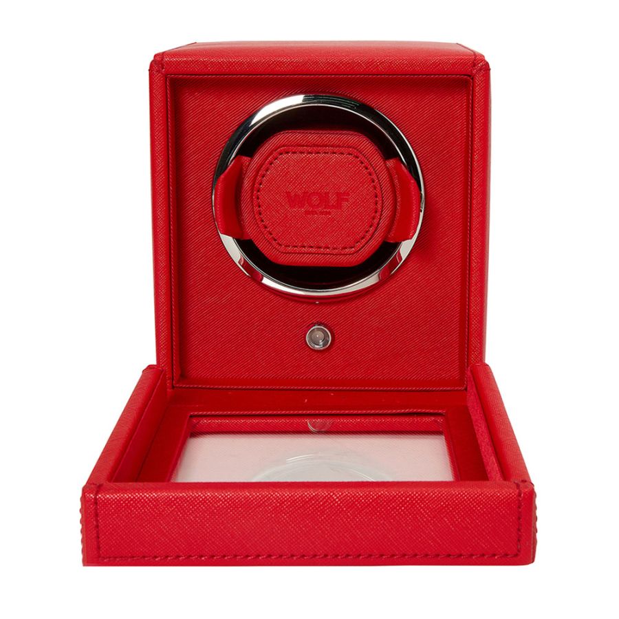 Watch Winder - Cub Single - Tutti Frutti Red - With Cover