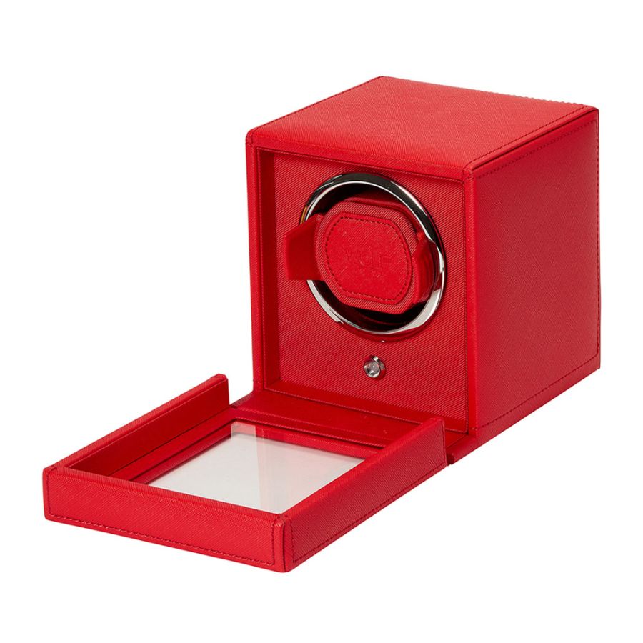 Watch Winder - Cub Single - Tutti Frutti Red - With Cover