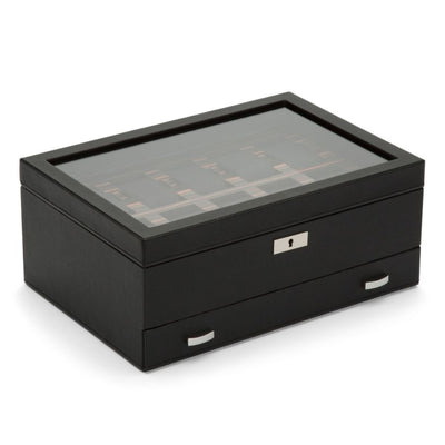 Watch Box - Roadster 10 Piece - Black - With Drawer