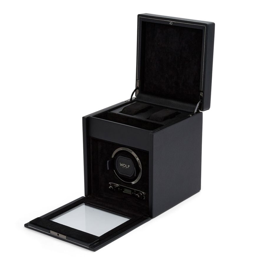 Watch Winder - British Racing Single - Black - With Storage