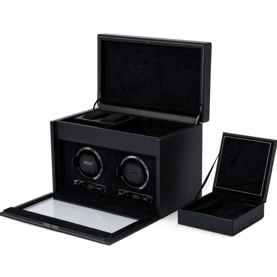 Watch Winder - British Racing Double - Black - With Storage