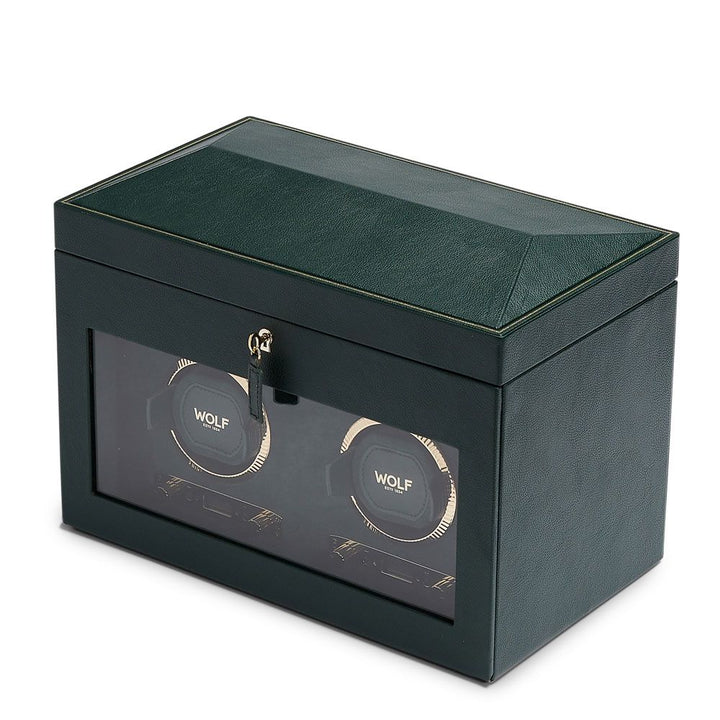 Watch Winder - British Racing Double - Green - With Storage