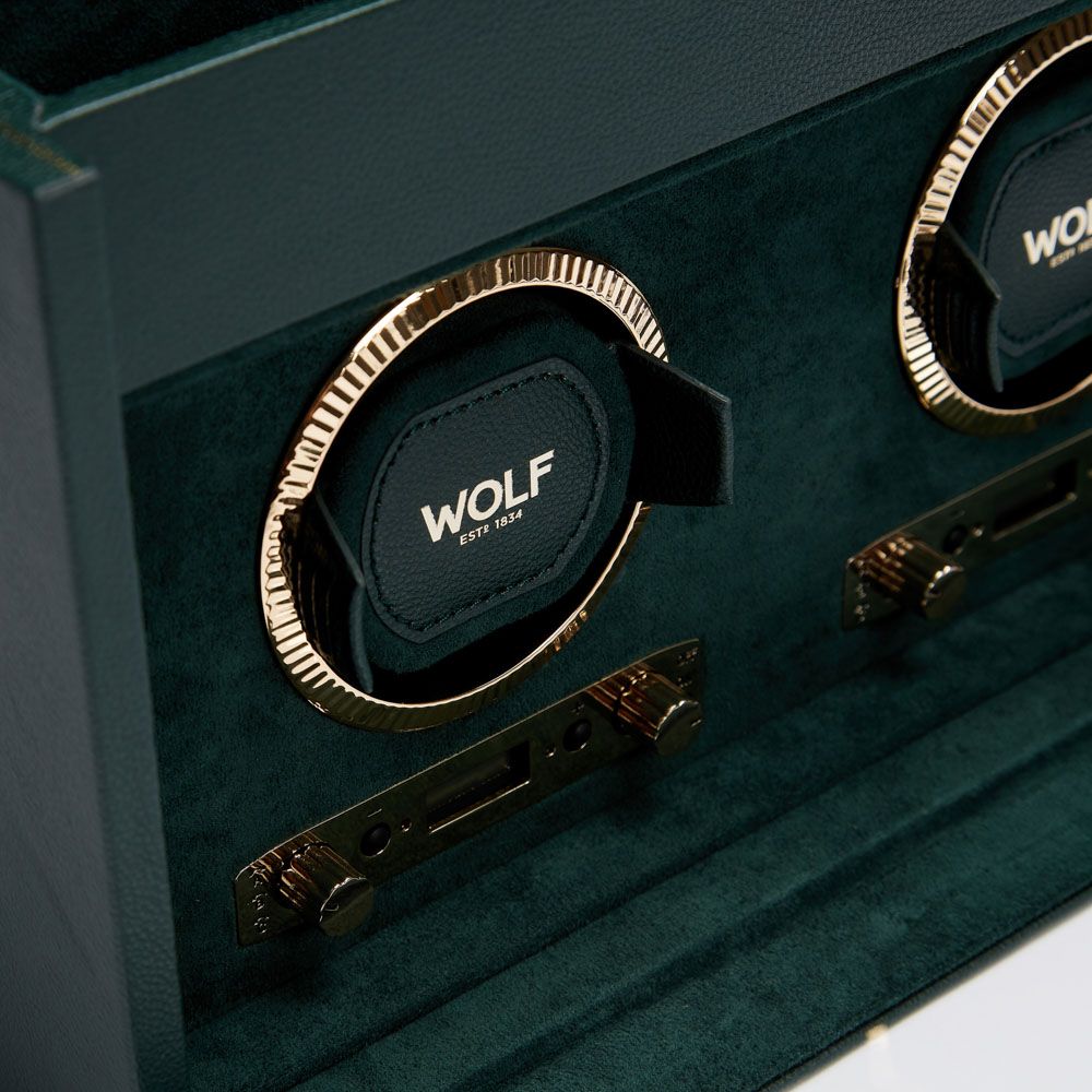 Watch Winder - British Racing Double - Green - With Storage