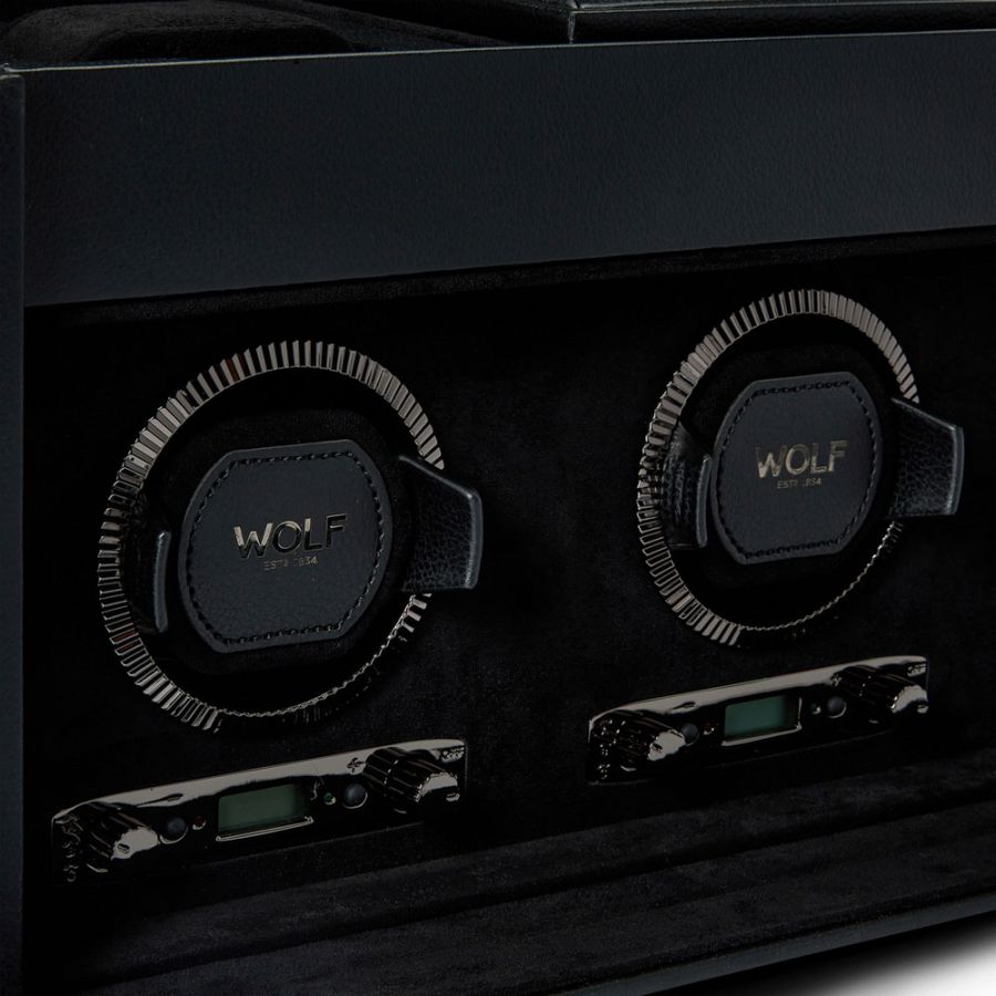 Watch Winder - British Racing Triple - Black - With Storage