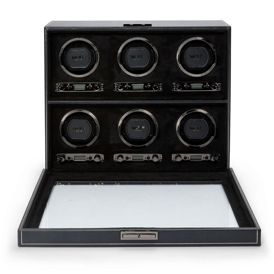 Watch Winder - British Racing 6 Piece - Black