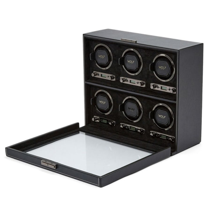 Watch Winder - British Racing 6 Piece - Black