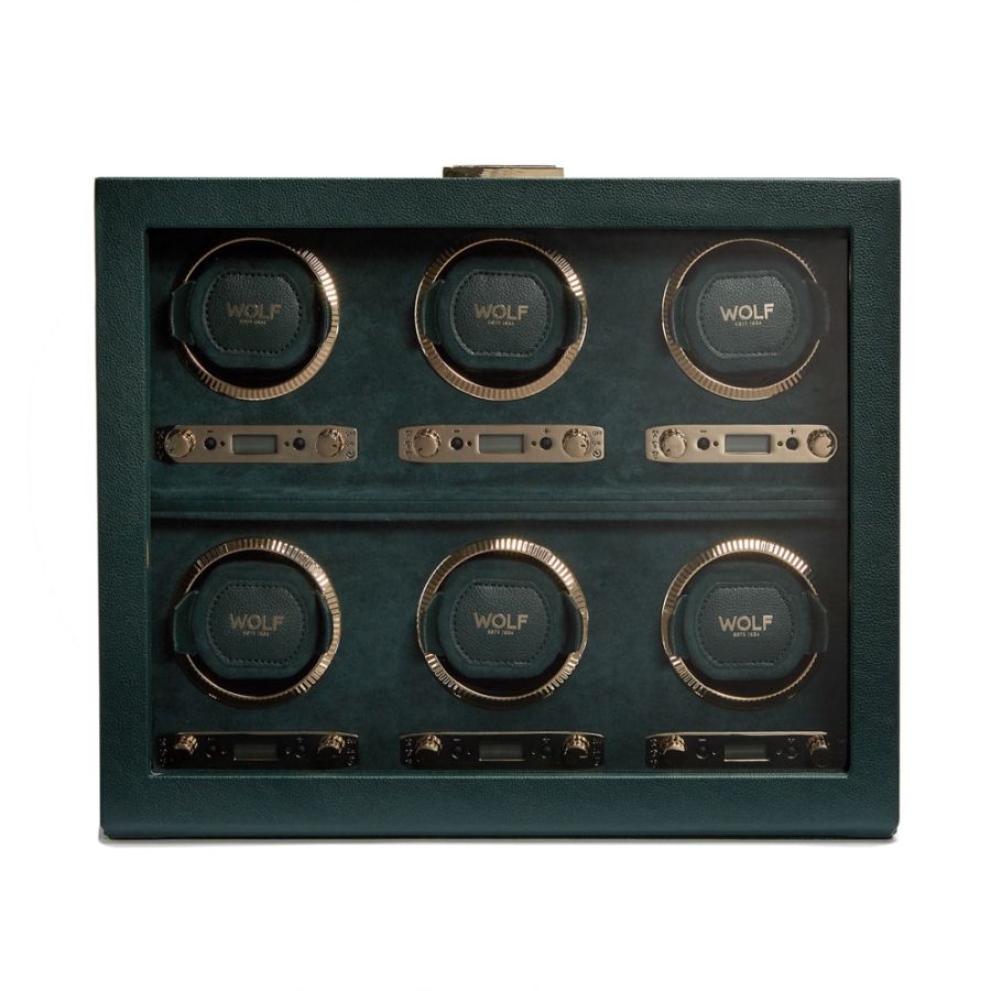 Watch Winder - British Racing 6 Piece - Green