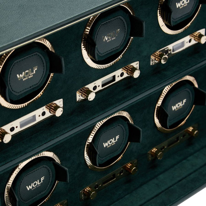 Watch Winder - British Racing 6 Piece - Green