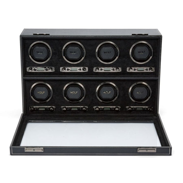 Watch Winder - British Racing 8 Piece - Black