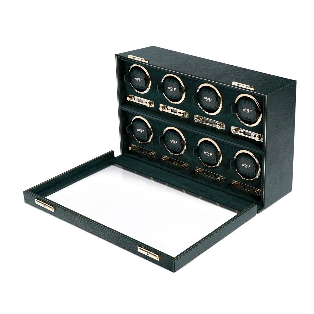 Watch Winder - British Racing 8 Piece - Green