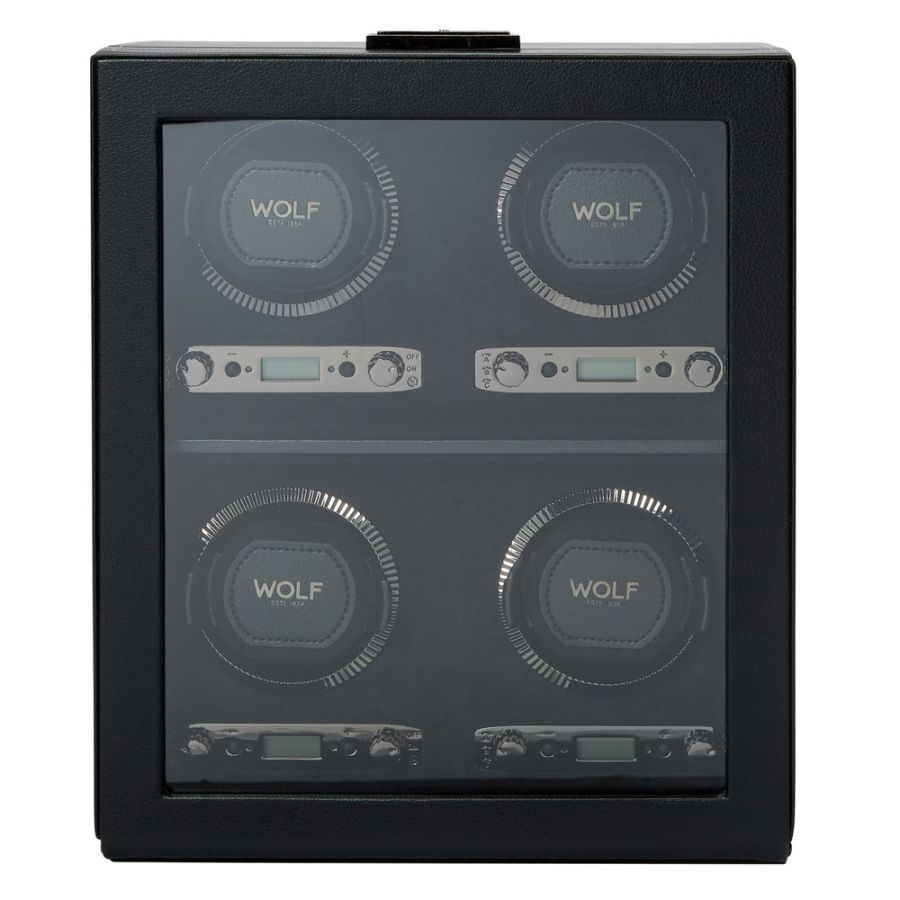 Watch Winder - British Racing 4 Piece - Black